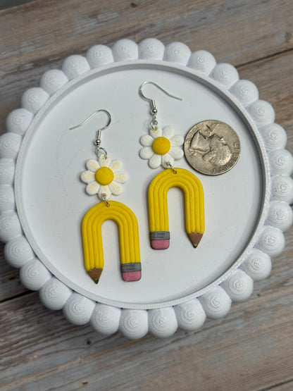 Daisy Pencil Arch- 3D Printed Earrings