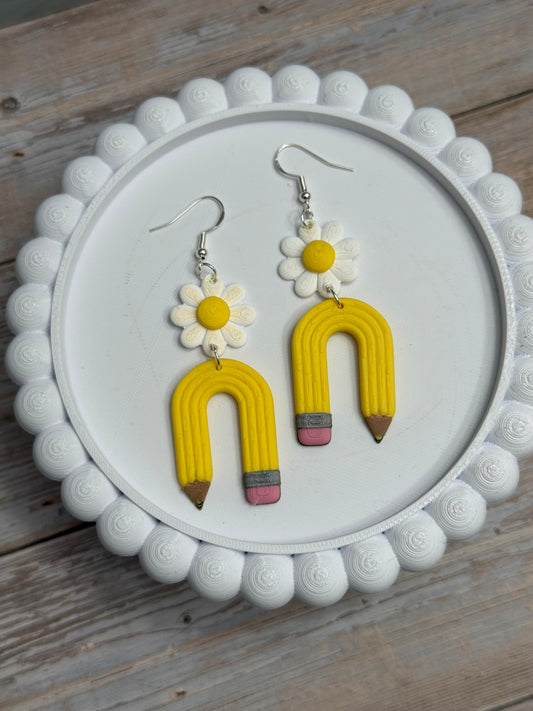 Daisy Pencil Arch- 3D Printed Earrings