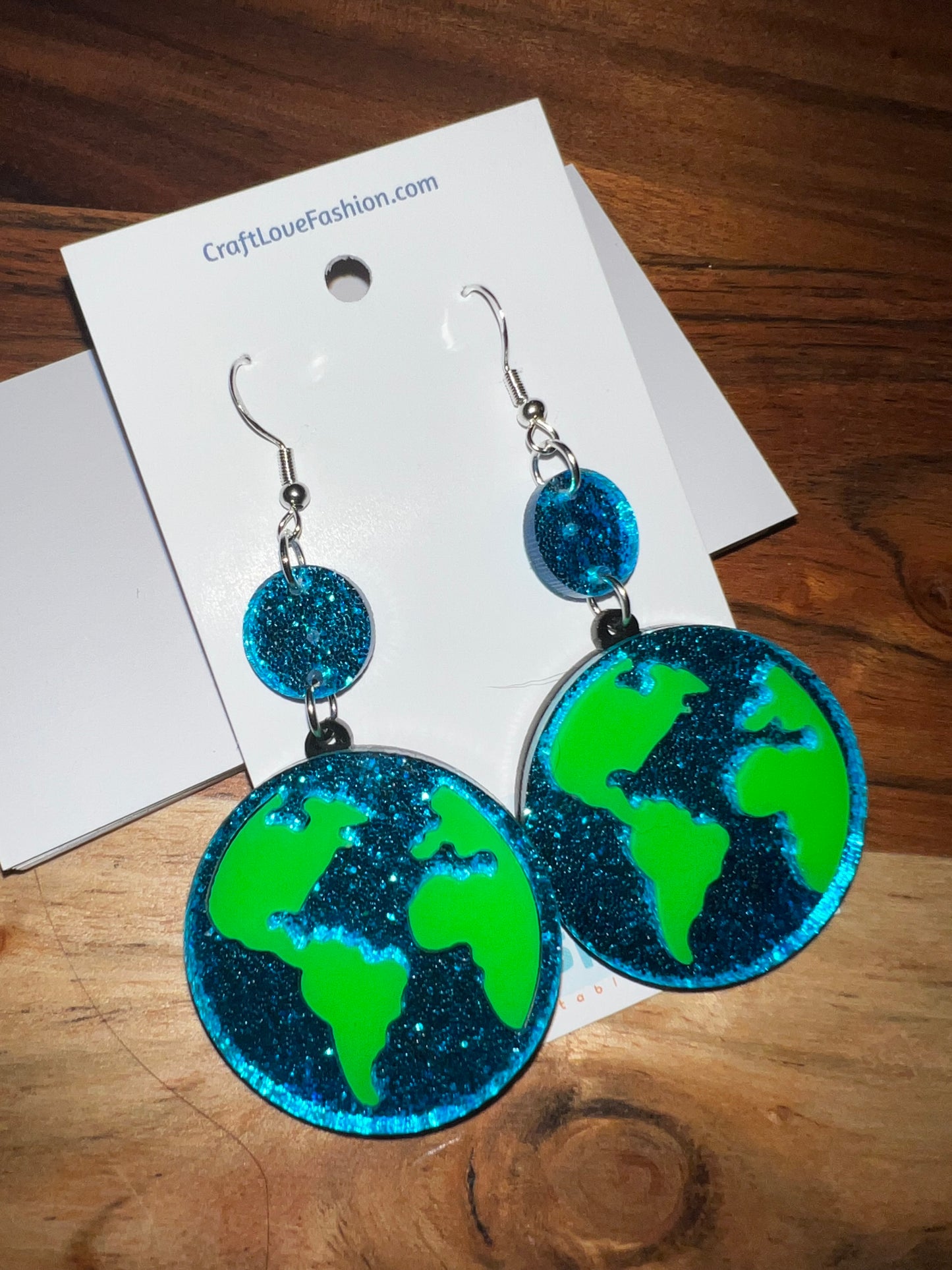 Earth- Acrylic Earrings- Earth Day