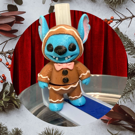 Gingerbread Alien- Straw Buddy- 3D Printed