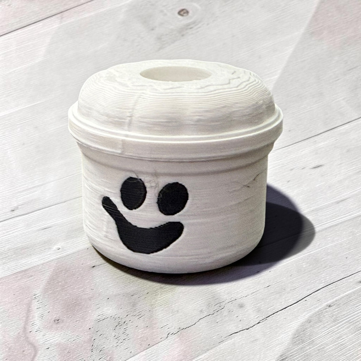 White Halloween Bucket- Straw Topper- 3D Printed