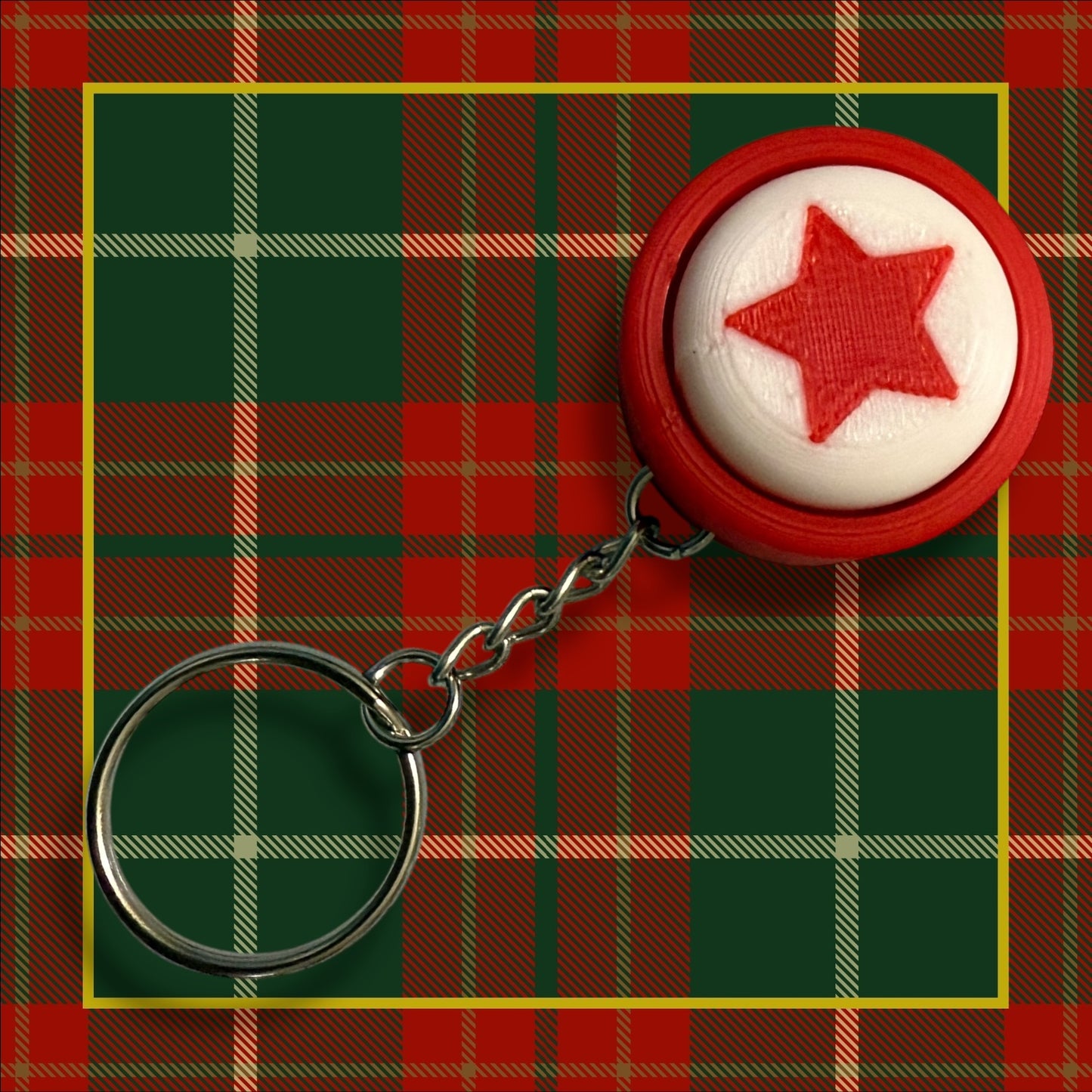 Peppermint Candy Keychain- Fidget Clicker- 3D Printed - Christmas