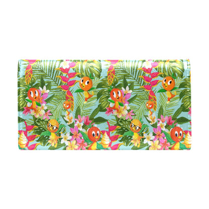 Tropical Orange Bird Women's Trifold Wallet