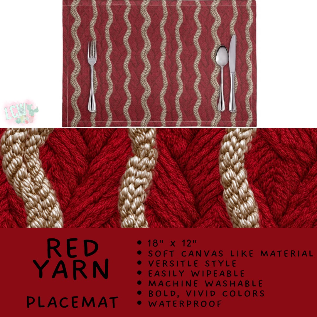 Batch #588 - Table Runners - Closes 9/21 - ETA early/mid Nov - Red Yarn Placemat