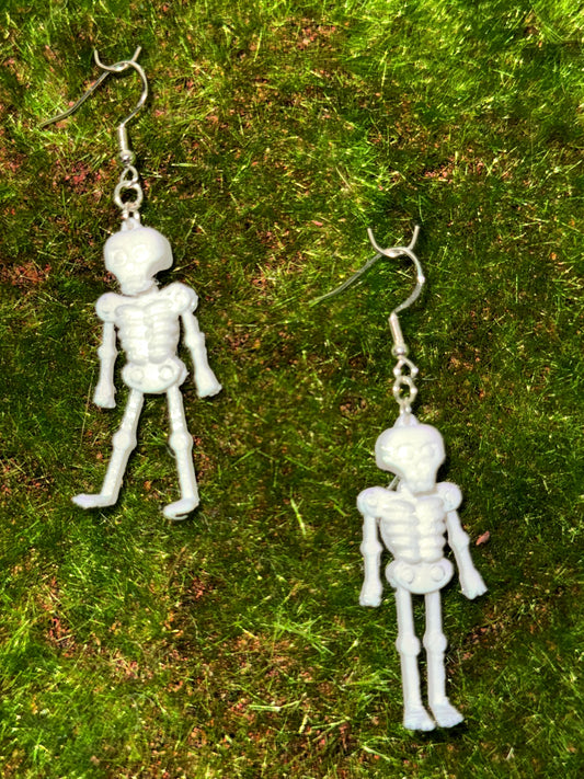 Wiggly Skeletons- 3D Printed Earrings