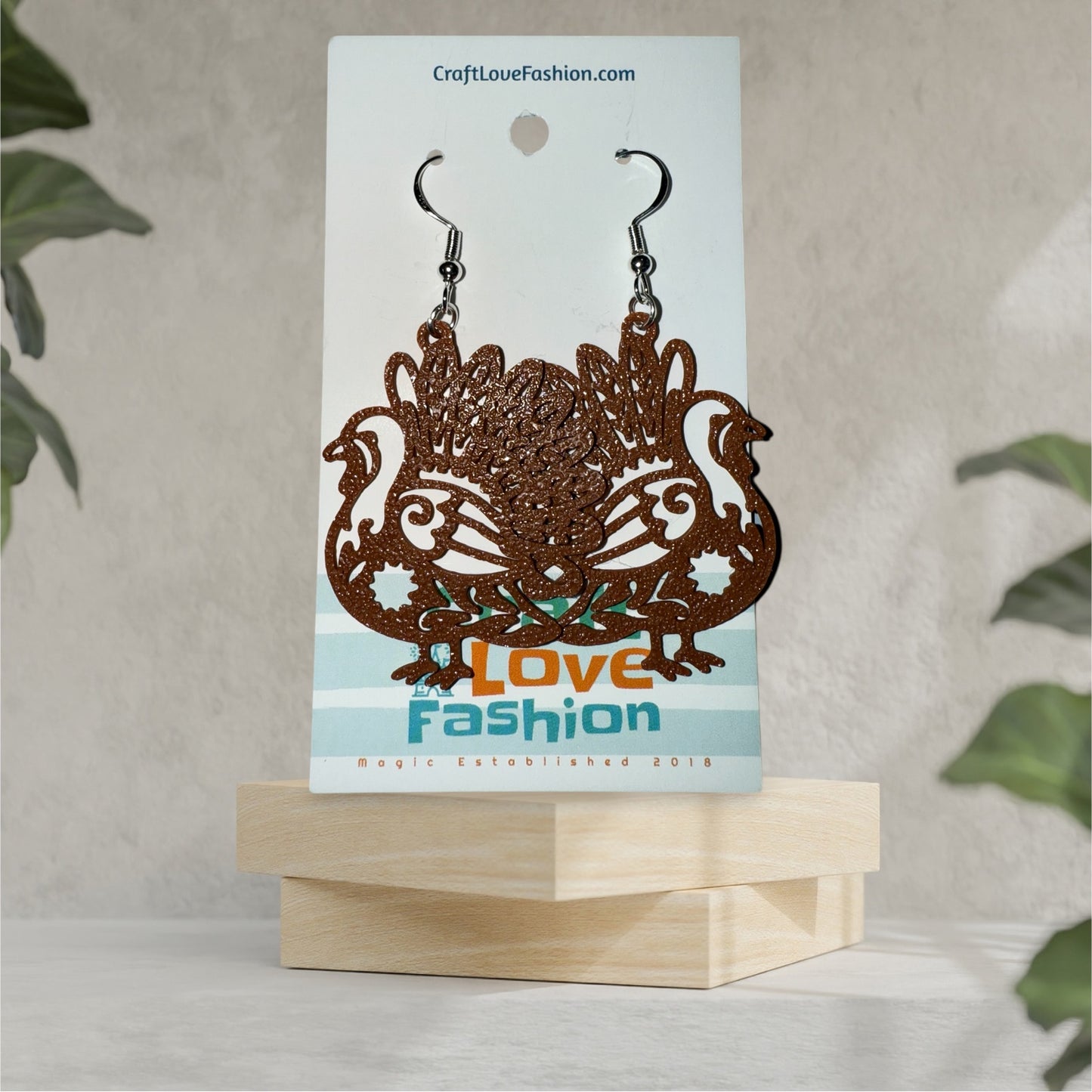 Boho Turkey- 3D Printed Earrings- Fall