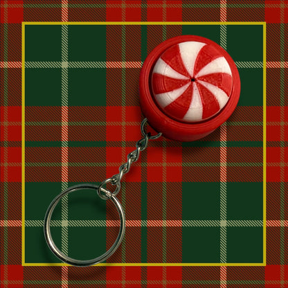 Peppermint Candy Keychain- Fidget Clicker- 3D Printed - Christmas