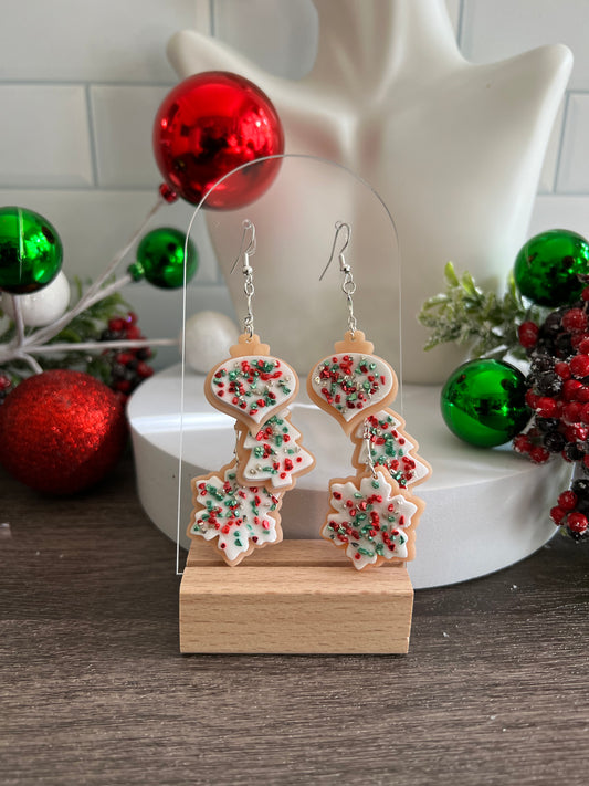 Frosted Cookies Cascade- Merry Collection- Hook Earring