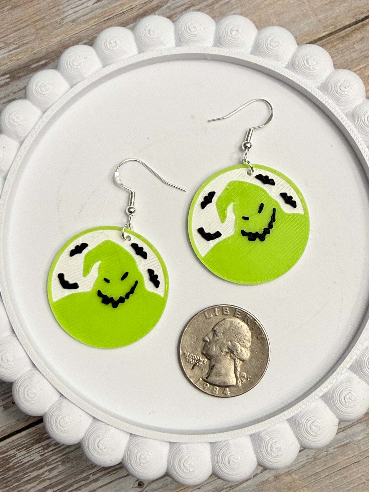 Oog and Bats- 3D Printed Earrings - Halloween