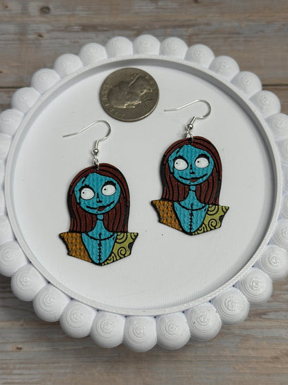 Knit Sally- 3D Printed Earrings - Halloween