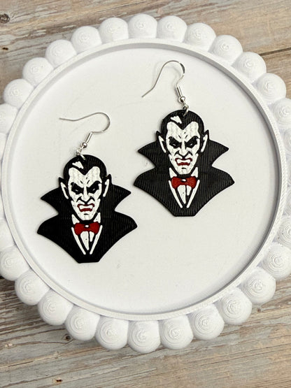 Knit Vampire- 3D Printed Earrings - Halloween