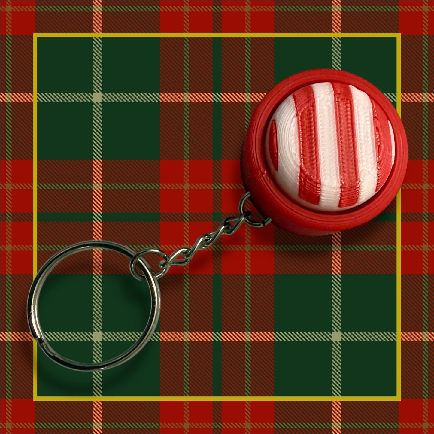 Peppermint Candy Keychain- Fidget Clicker- 3D Printed - Christmas