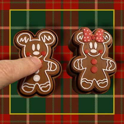 Gingerbread Min Mouse- Fidget Clicker- 3D Printed - Christmas