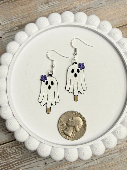 Ghost Pop- 3D Printed Earrings - Halloween
