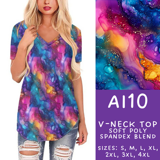 Batch #275 - Alcohol Ink - Closes 1/23 - ETA late March - AI10 V-Neck Tee