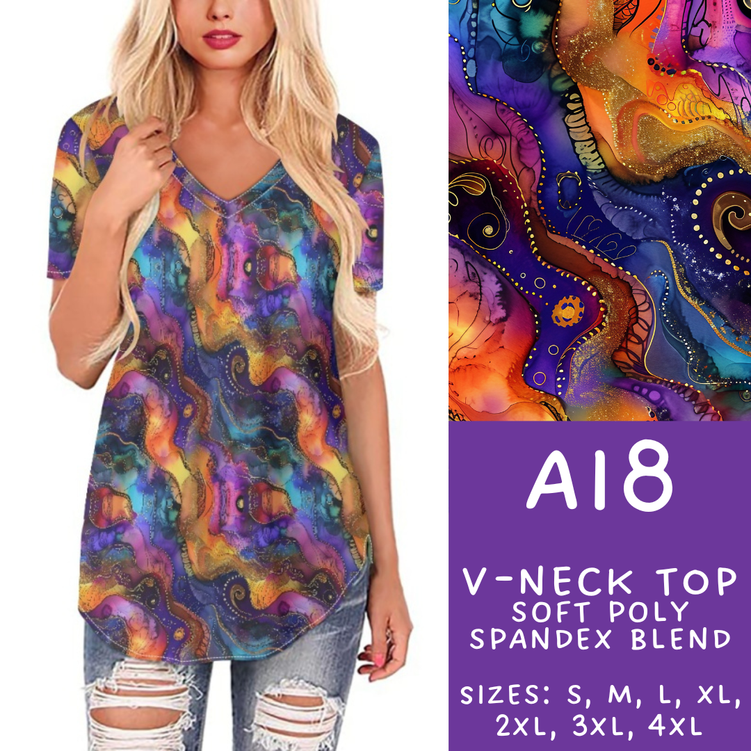 Batch #275 - Alcohol Ink - Closes 1/23 - ETA late March - AI8 V-Neck Tee