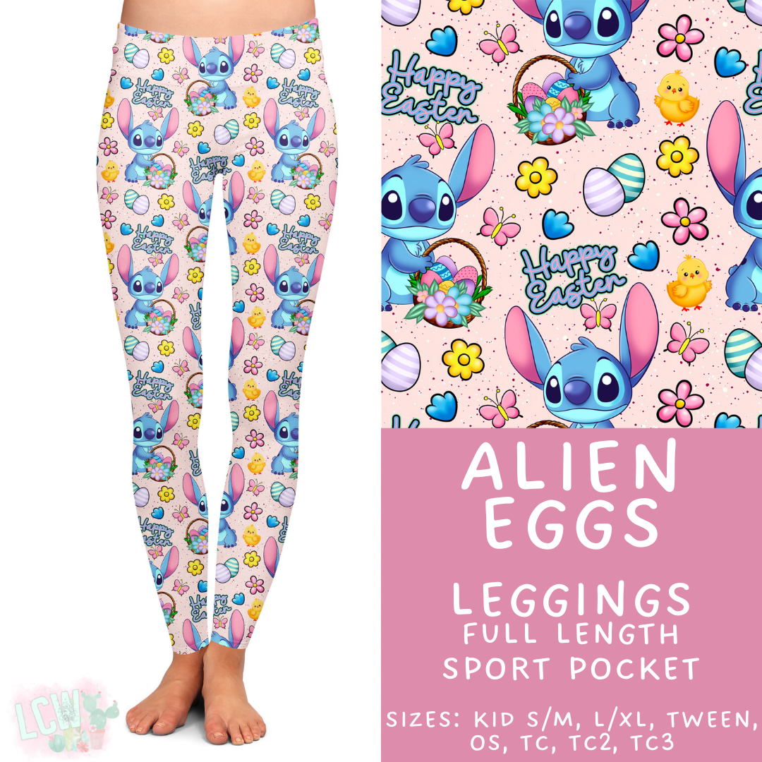 Batch #477 - Magical Character Easter - Closes 1/12 ETA - Early March - Alien Eggs Full Length Leggings