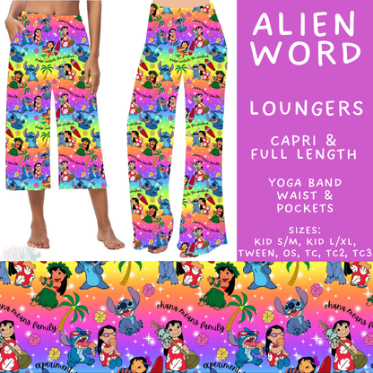 Batch #608 - Magic in Words - Closes 11/4 - ETA early Jan - Alien Word Capri and Full Length Loungers