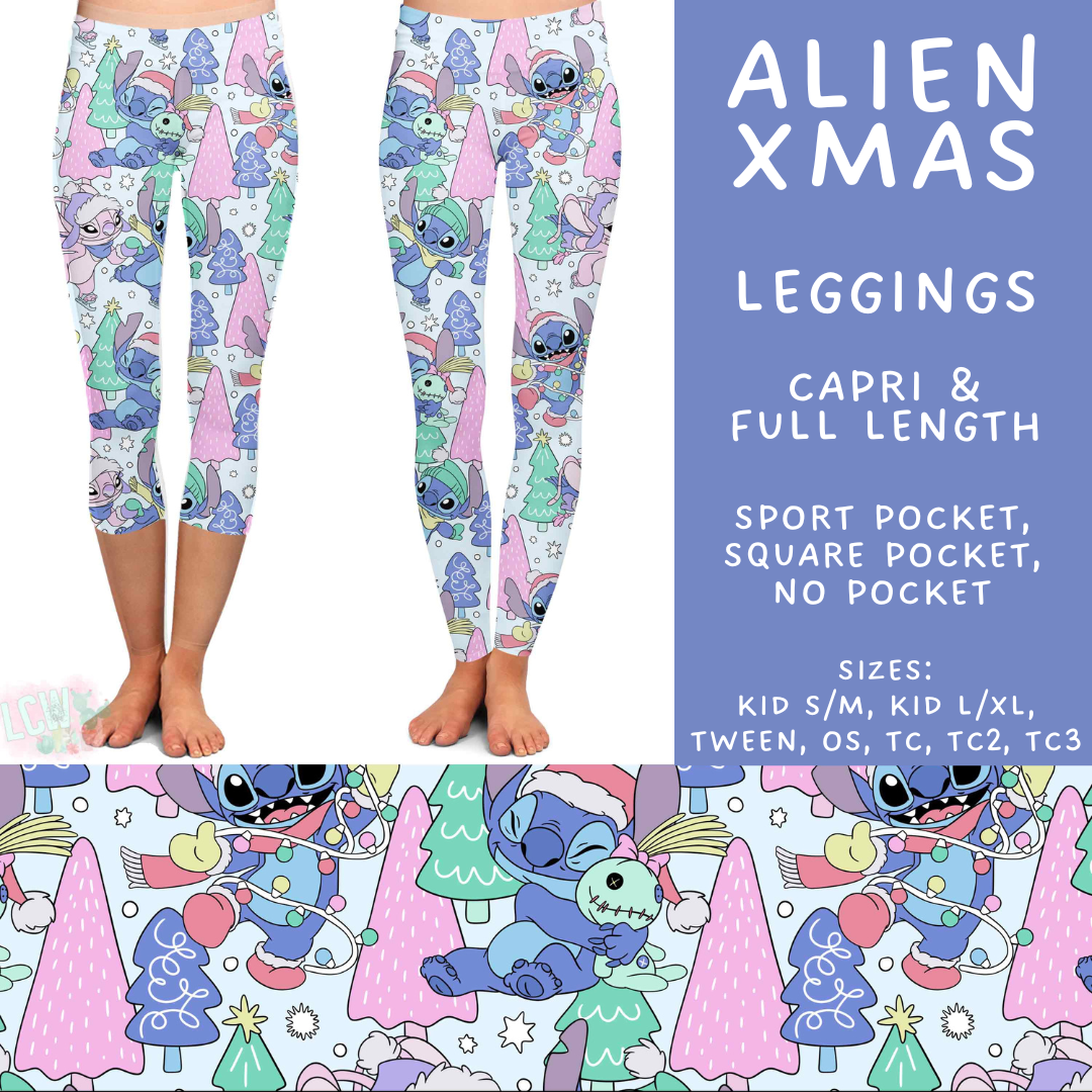 Batch #558 - Magical Character Christmas - Closes 7/20 - ETA mid/late Sept - Alien Xmas Full and Capri Length Leggings