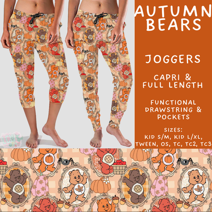 Batch #583 - Magical Character Fall - Closes 9/9 - ETA early Nov - Autumn Bears Full and Capri Length Joggers