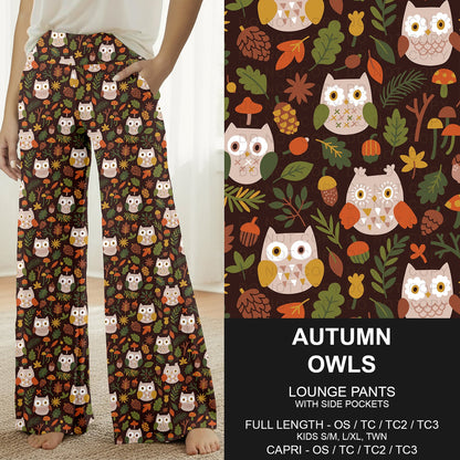 B308 - Preorder Autumn Owls Lounge Pants (Closes 8/16. ETA: late Oct.)