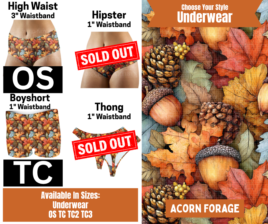 Acorn Forage High Waist, Boyshort Underwear