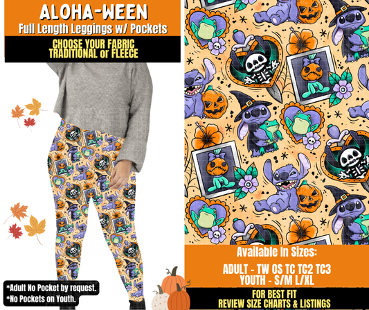 Preorder! Closes 7/16. ETA Oct. Aloha-ween Leggings Choose Fleece or Traditional