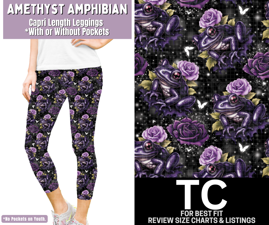 Amethyst Amphibian Capri Length Leggings w/ Pockets