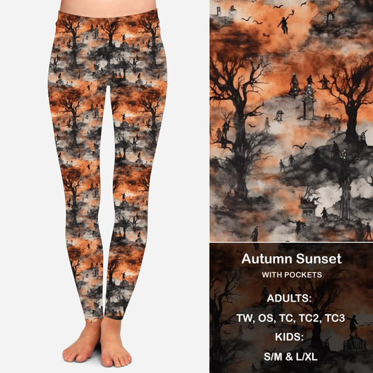 Autumn Sunset Leggings with Pockets