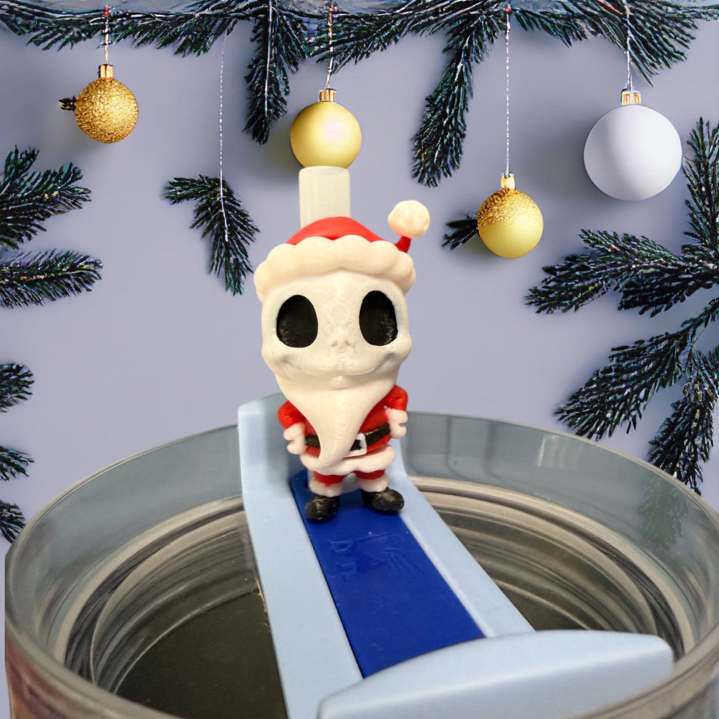Santa Jack - Straw Buddy- 3D Printed