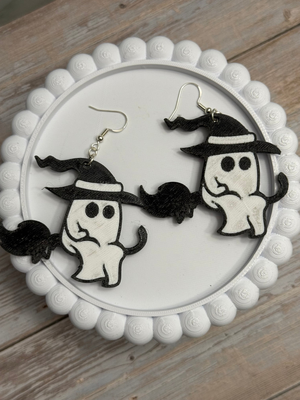 Witch Ghost- 3D Printed Earrings - Halloween