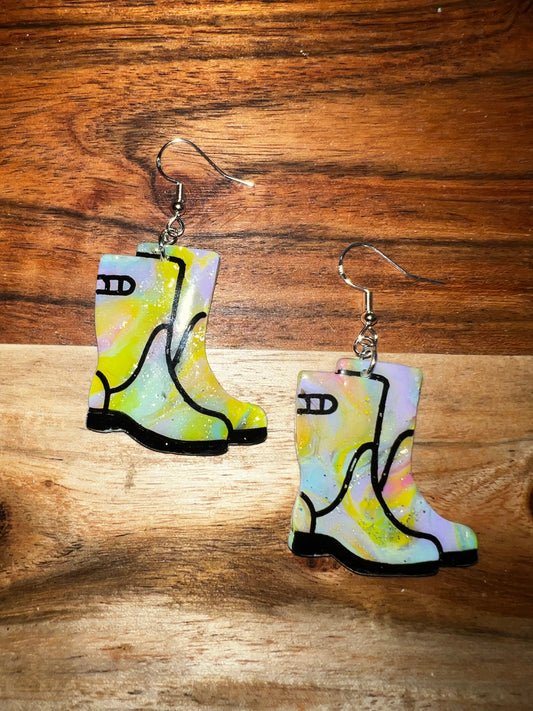 Rainbow Rainboots-  Hook Earring