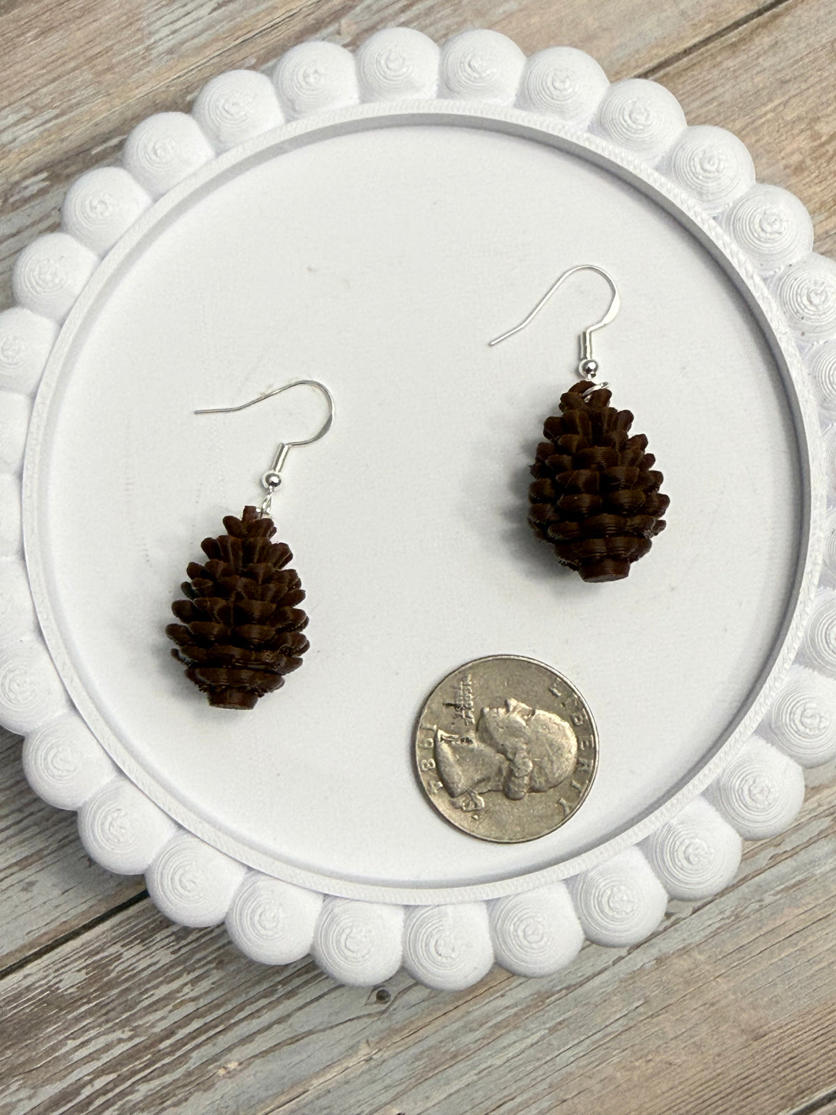 Pine Cone- 3D Printed Earrings- Fall