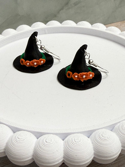 Witch Hat- 3D Printed Earrings - Halloween
