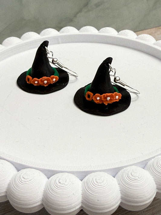Witch Hat- 3D Printed Earrings - Halloween