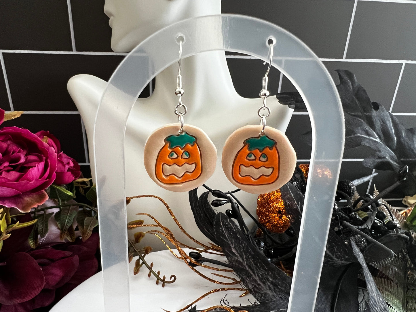 Halloween Cookie- Pumpkin- Spooky Hook Earring