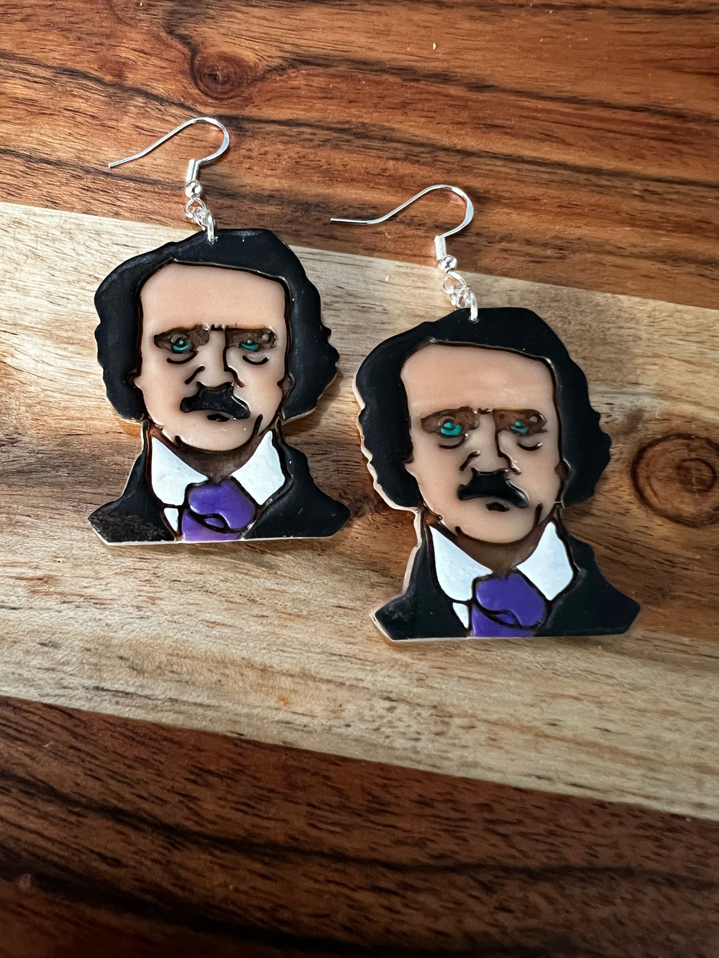 Edgar Allen Poe- Hook Earring