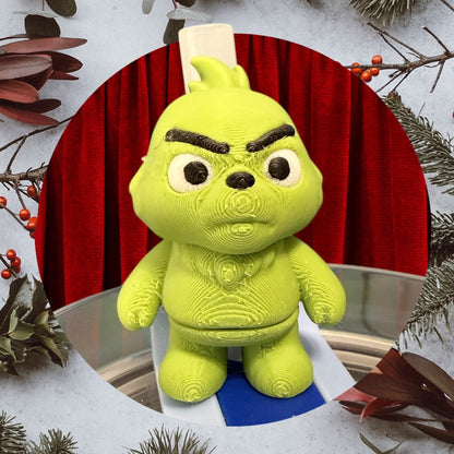 Christmas Grump- Straw Buddy- 3D Printed