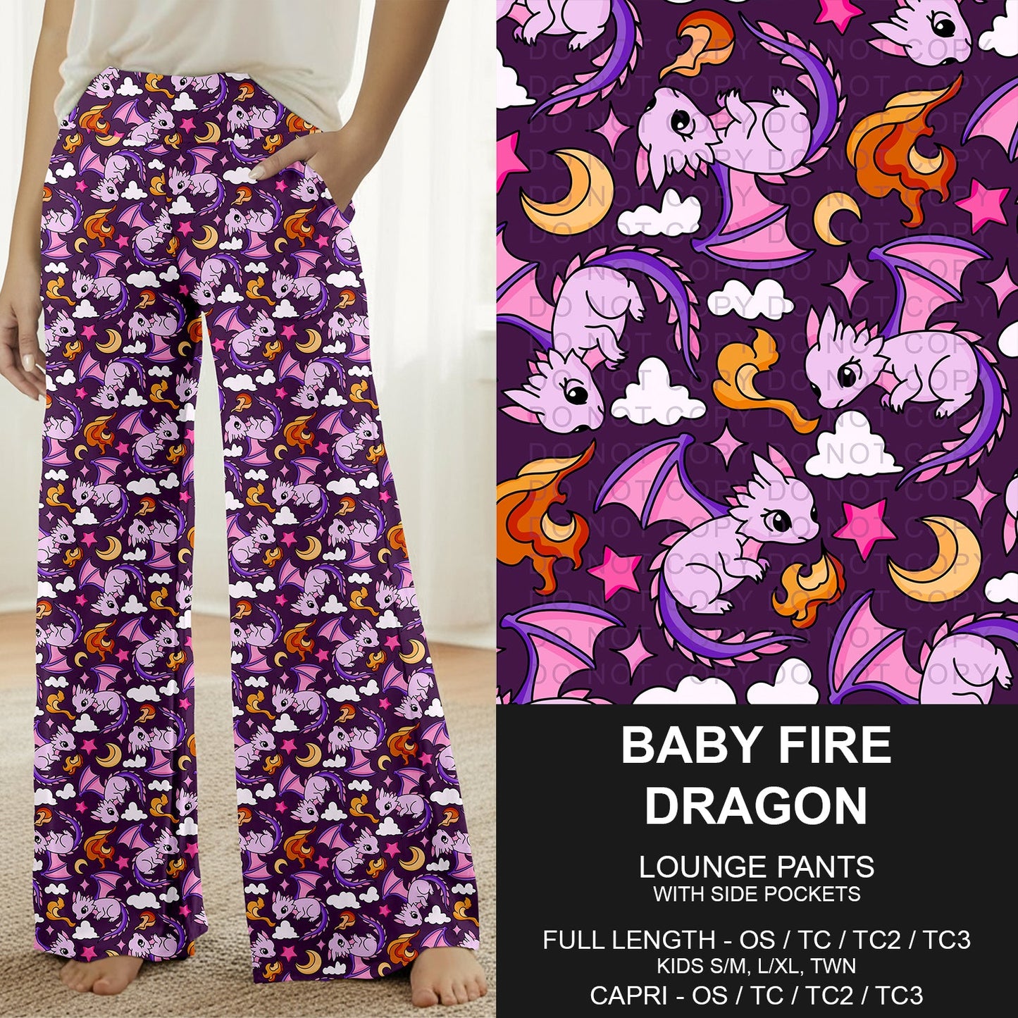 B310 - Preorder Baby Fire Dragon Lounge Pants (Closes 8/30. ETA: late Oct.)