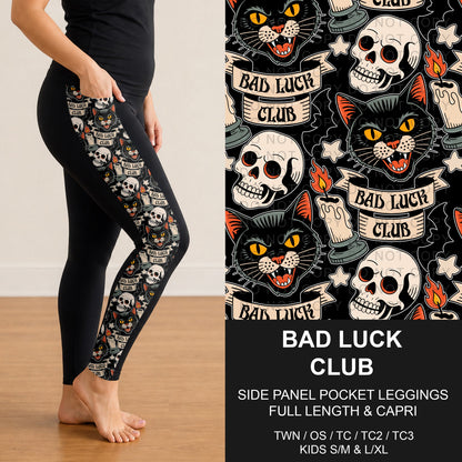 B295 - Preorder Bad Luck Club Side Panel Pocket Leggings (Closes 6/14. ETA: late Aug.)