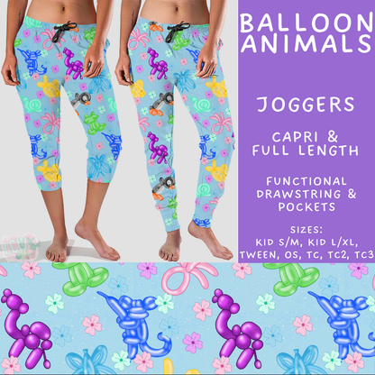 Batch #578 - July Request Run - Closes 8/31 - ETA late October - Balloon Animals Full and Capri Length Joggers
