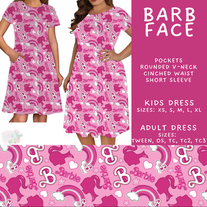 Batch #544 - Cool Characters 16 - Closes 6/17 - ETA mid August - Barb Face Adult & Kids Dresses