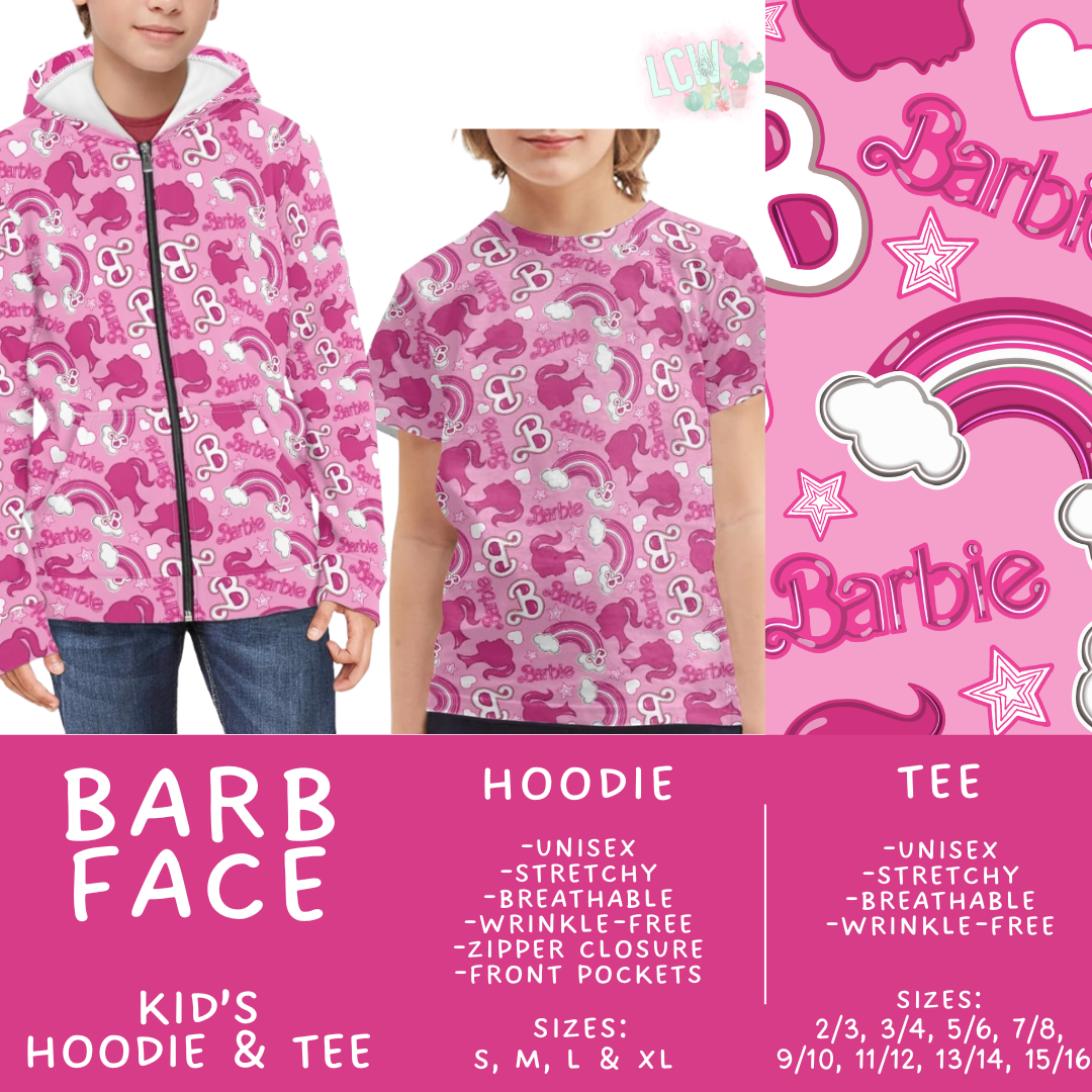Batch #563 - Made for Play Collection - Closes 7/31 - ETA late Sept - Barb Face Kid's Unisex Hoodie & Tee