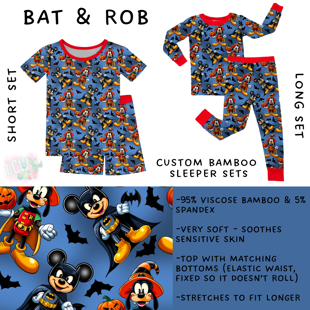 Ready to Ship Bat & Rob Bamboo Short Sleeper Set - 5T & 6T