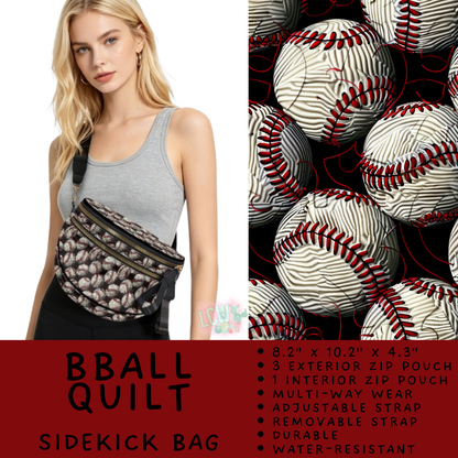 Batch #579 - Sidekick Bags 2 - Closes 9/2 - ETA early November - BBall Quilt Sidekick Bag