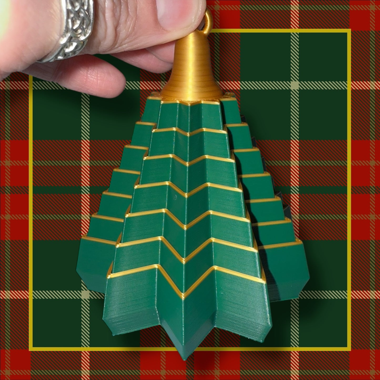 Christmas Tree Ornament- Fidget Toy- 3D Printed - Christmas