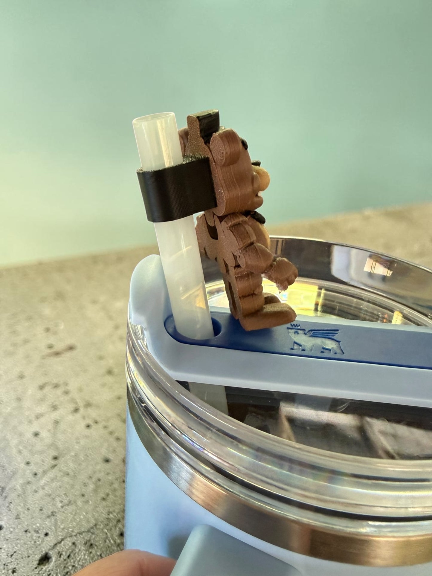 Creepy Bear- Straw Buddy- 3D Printed