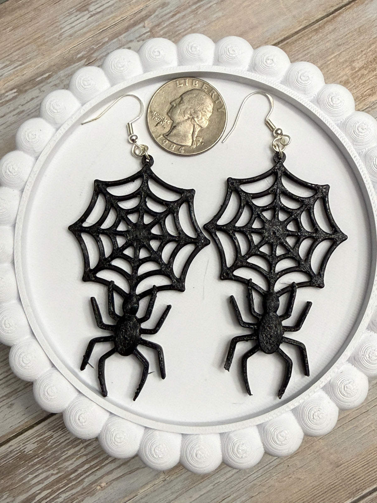 Spider Webs - 3D Printed Earrings - Halloween