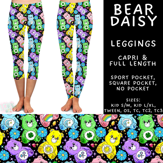 Batch #544 - Cool Characters 16 - Closes 6/17 - ETA mid August - Bear Daisy Full and Capri Length Leggings