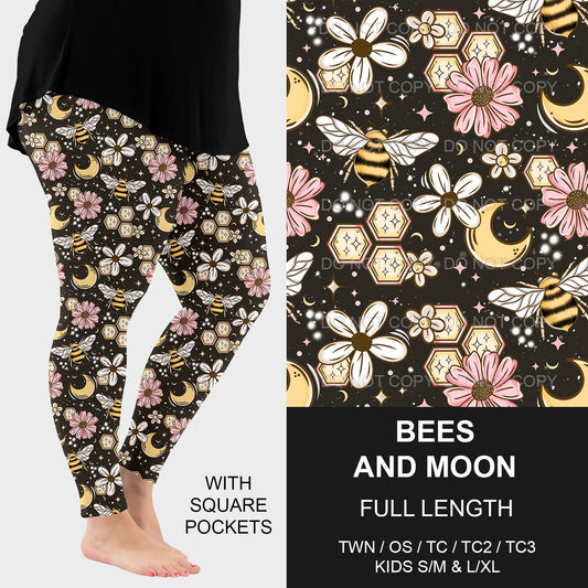 B214 - Preorder Bees and Moon Leggings w/ Pockets (Closes 2/23. ETA mid may)